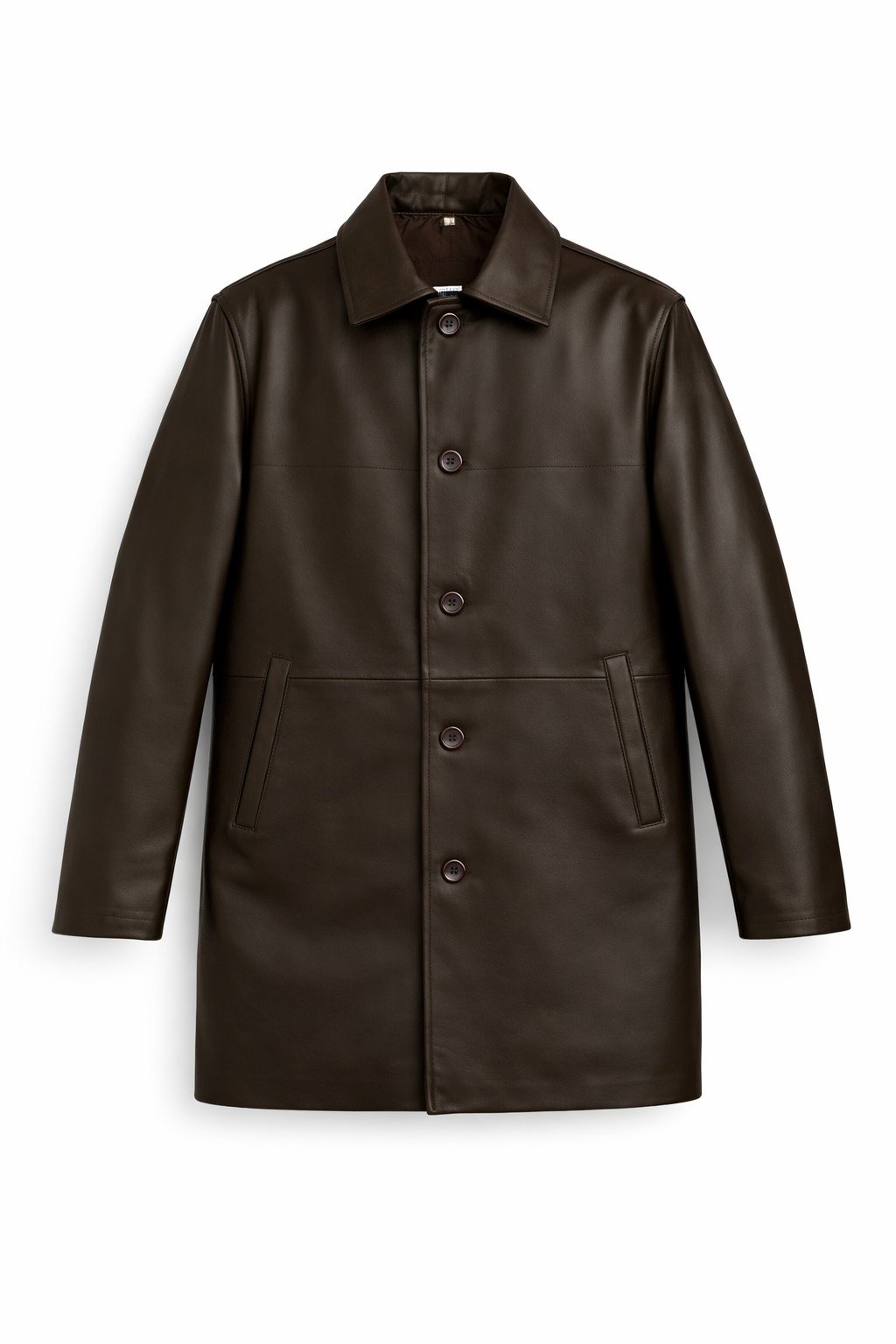 Genuine Sheepskin Leather Trench Coat with Polyester Insulation Genuine Sheepskin Leather Trench Coat with Polyester Insulation