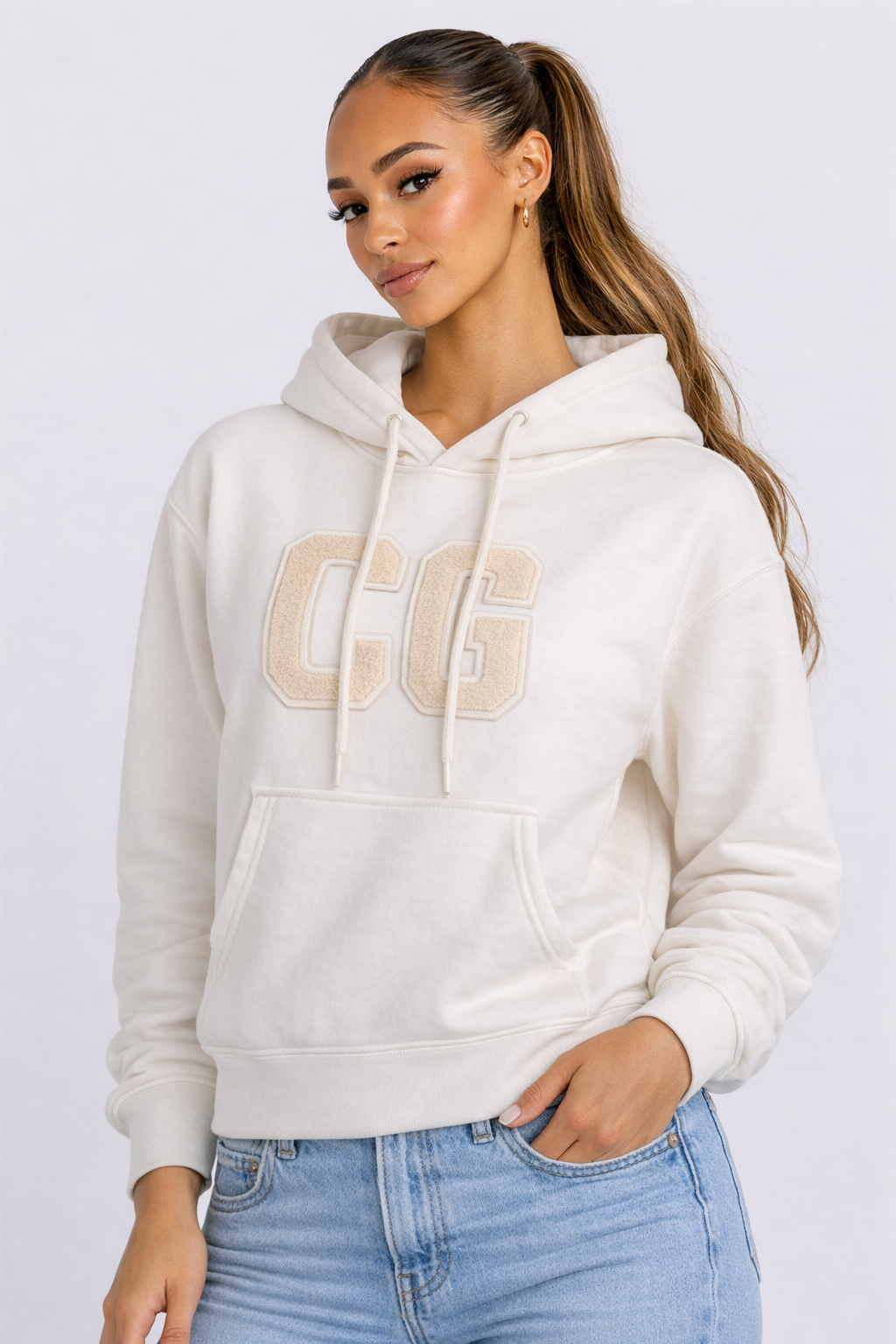 Women’s White UGG Large Logo Hoodie | Cozy Oversized Fit Women’s White UGG Large Logo Hoodie | Cozy Oversized Fit