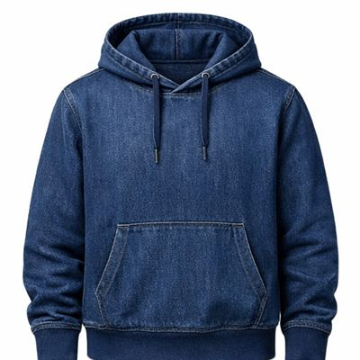 Men's Handmade Denim Hoodie | Fleece-Lined Winter Pullover Men's Handmade Denim Hoodie | Fleece-Lined Winter Pullover